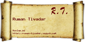 Ruman Tivadar névjegykártya
